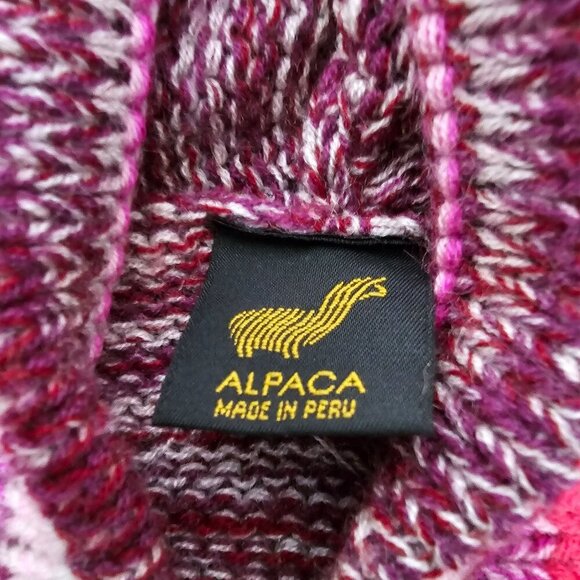 Kids Alpaca Wool Knit Zip Up Sweater Jacket Hood Cactus Animals Made In Peru - Picture 3 of 6